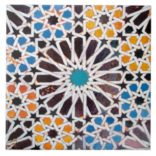 Islamic Star Pattern Ceramic Photo Tile Tegeltje