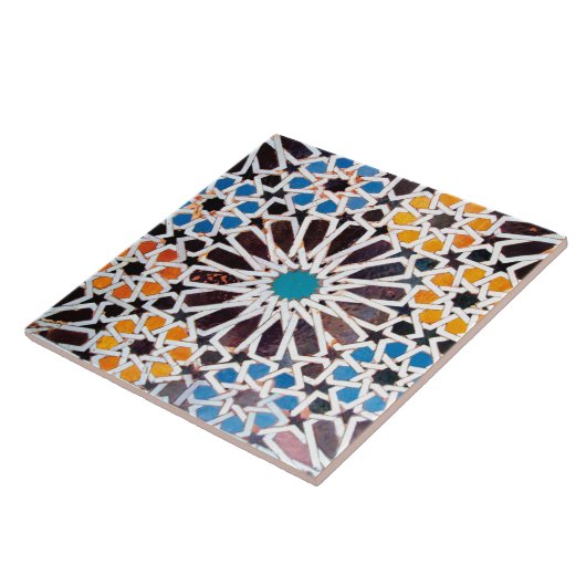 Islamic Star Pattern Ceramic Photo Tile Tegeltje (Zijkant)
