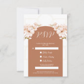 Islamic Terracotta Floral Nikah QR Code RSVP Card Kaart (Voorkant)