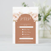 Islamic Terracotta Floral Nikah QR Code RSVP Card Kaart (Staand voorkant)
