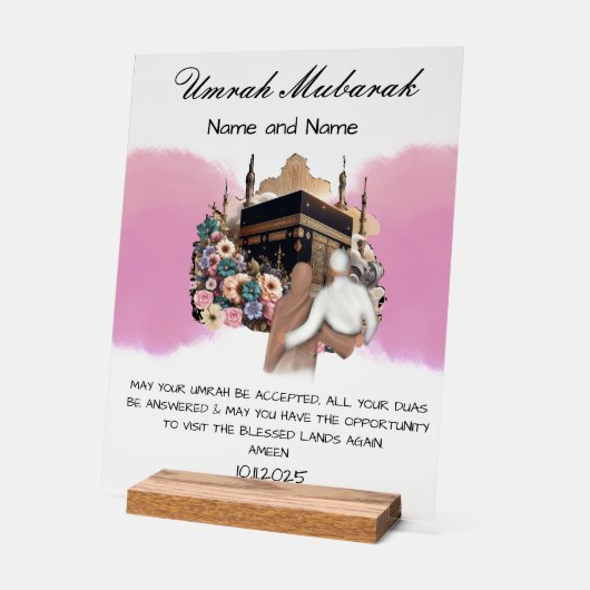 Islamic Umrah Mubarak Acryl Bord (Hoek)