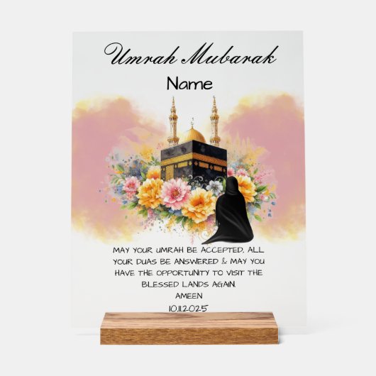Islamic Umrah Mubarak Acryl Bord (Voorkant)