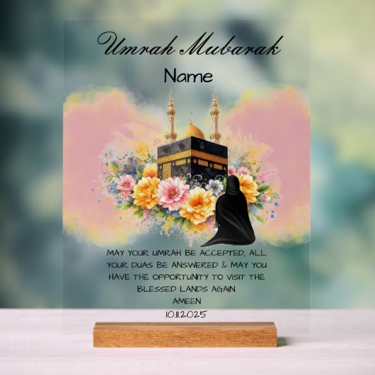 Islamic Umrah Mubarak Acryl Bord (Neutraal)