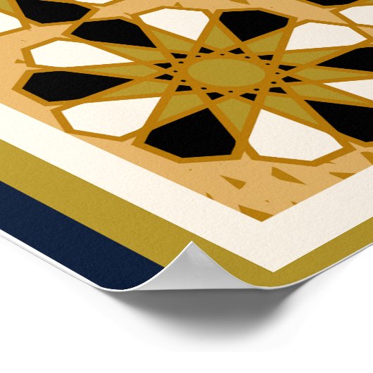 Islamic Wall Art Allah Names Calligraphy Geometric Poster (Hoek)