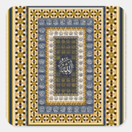 Islamic Wall Art Allah Names Calligraphy Geometric Vierkante Sticker