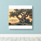 Islamic Wall Art – Olive Tree with Quran Verse . Canvas Afdruk (Insitu (Houten vloer))