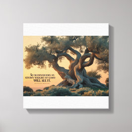 Islamic Wall Art – Olive Tree with Quran Verse . Canvas Afdruk