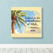 Islamic Wall Art – Palm Tree with Quran Verse . Canvas Afdruk (Insitu (Houten vloer))