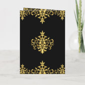 Islamic Weddenschap Black and Gold Foil Damask (Achterkant)