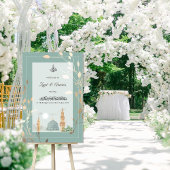 Islamic Wedding Acrylic Sign | Sage Green & Gold Acryl Bord