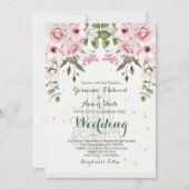 Islamic Wedding Bismillah Elegant Floral Foliage Kaart (Voorkant)