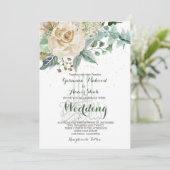 Islamic Wedding Bismillah Elegant Floral Roos Kaart (Staand voorkant)