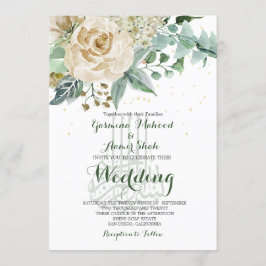 Islamic Wedding Bismillah Elegant Floral Roos Kaart