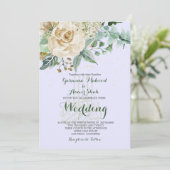 Islamic Wedding Bismillah Elegant Paars Roos Kaart (Staand voorkant)