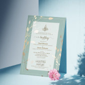 Islamic Wedding Invitation | Sage Green & Gold Acryl Uitnodigingen
