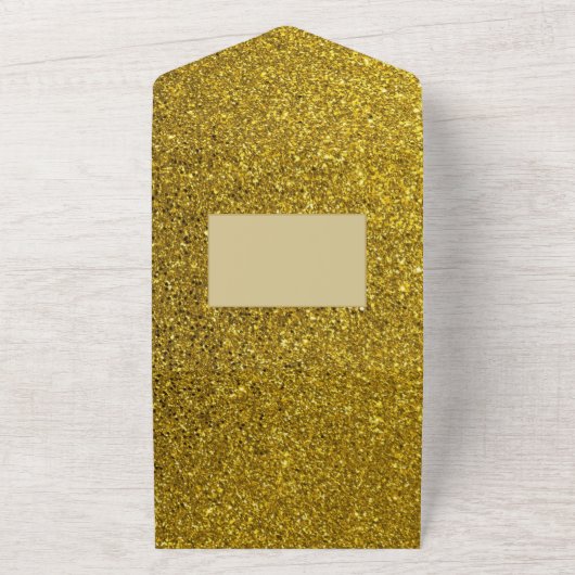 Islamic WEDDING NIKAH WALLIMAH Gold Red All In One Uitnodiging (Buitenkant)