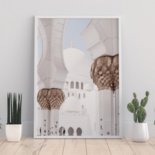 Islamic White en Roos Gold Mosque Architect Poster