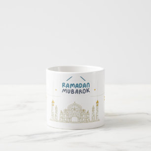 Islamische Halve Maan Ramadan Kareem Typografische Espresso Kop
