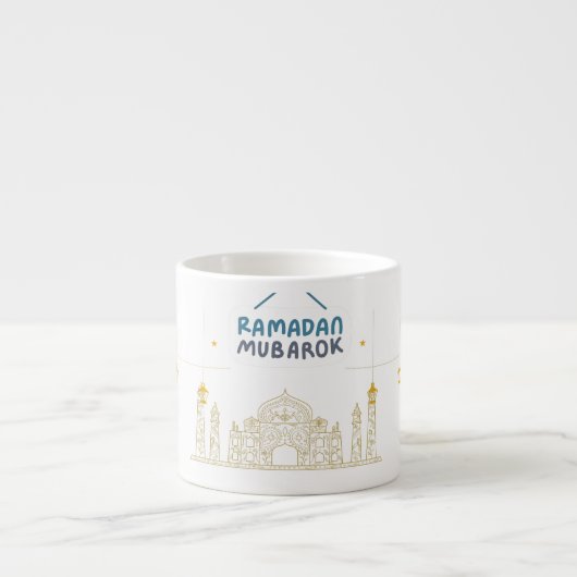 Islamische Halve Maan Ramadan Kareem Typografische Espresso Kop (Voorkant)