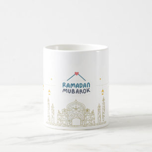 Islamische Halve Maan Ramadan Kareem Typografische Koffiemok