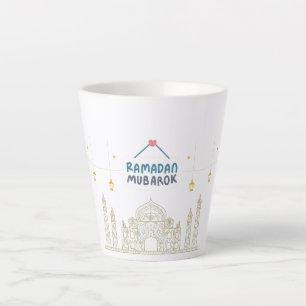 Islamische Halve Maan Ramadan Kareem Typografische Latte Mok