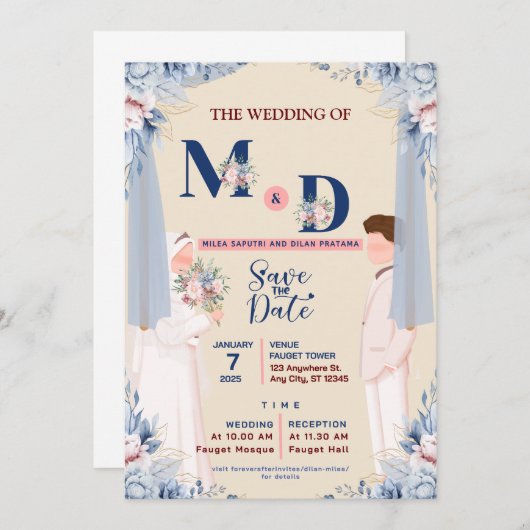 Islamitisch Bewaar de Datum Kaart Aangepast door S (Voorkant / Achterkant)