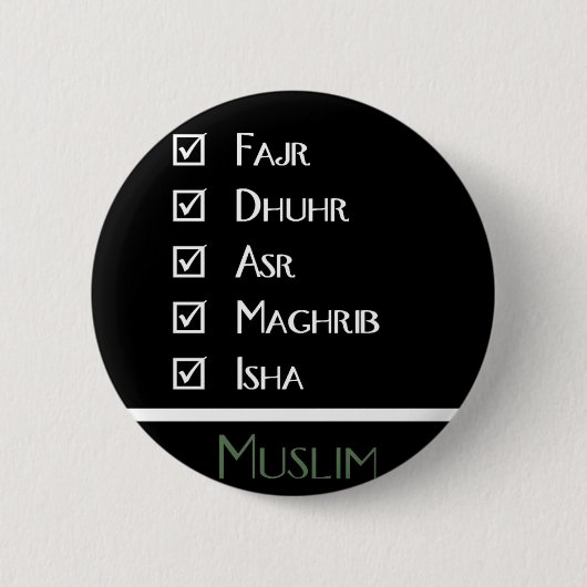 Islamitisch gebed - 5 keer per dag - Moslimdruk Ronde Button 5,7 Cm (Voorkant)