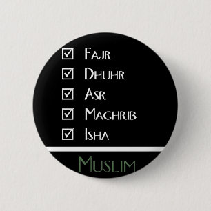 Islamitisch gebed - 5 keer per dag - Moslimdruk Ronde Button 5,7 Cm