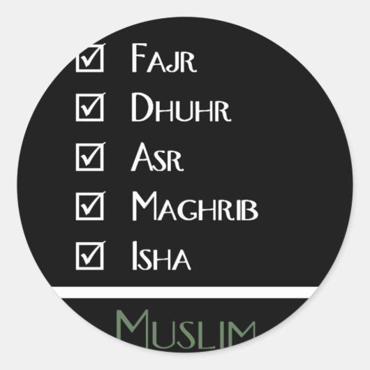 Islamitisch gebed - 5 keer per dag - Moslimdruk Ronde Sticker (Voorkant)
