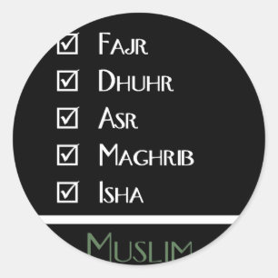 Islamitisch gebed - 5 keer per dag - Moslimdruk Ronde Sticker