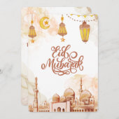 Islamitisch Gelukkig Eid Mubarak Feestdagenkaart (Voorkant / Achterkant)