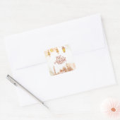 Islamitisch Gelukkig Eid Mubarak Vierkante Sticker (Envelop)
