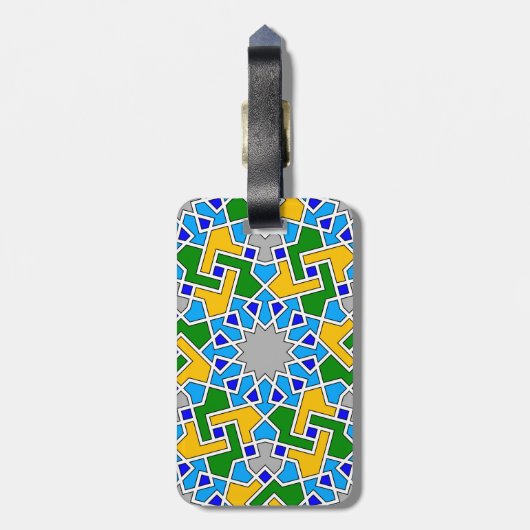 Islamitisch geometrisch bagagelabel (Achterkant verticaal)