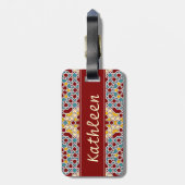 Islamitisch geometrisch bagagelabel (Achterkant verticaal)