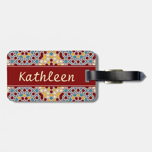 Islamitisch geometrisch bagagelabel (Achterkant horizontaal)
