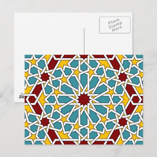 Islamitisch geometrisch briefkaart (Voorkant / Achterkant)