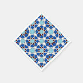 Islamitisch geometrisch Marokkaans patroon in blau Servet (Hoek)