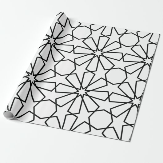 Islamitisch Geometrisch Patroon Arabisch Ontwerp Cadeaupapier (Uitgerold)
