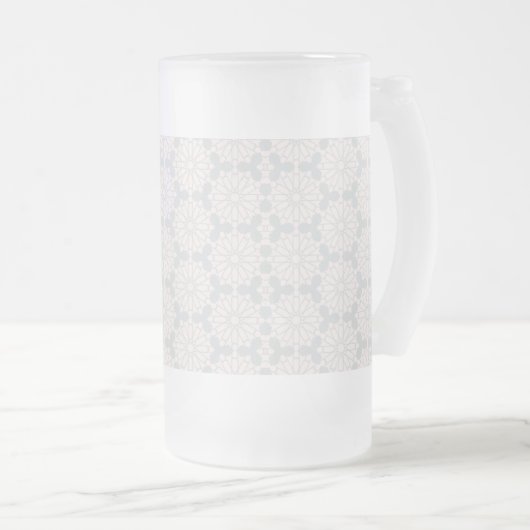 Islamitisch geometrisch patroon matglas bierpul (Voorkant rechts)