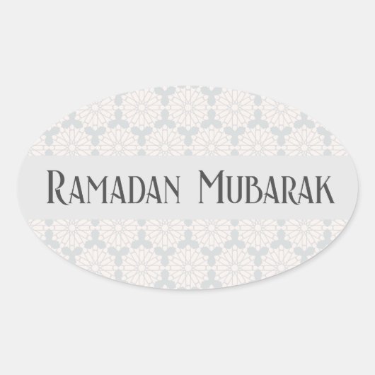 Islamitisch geometrisch patroon ovale sticker (Voorkant)