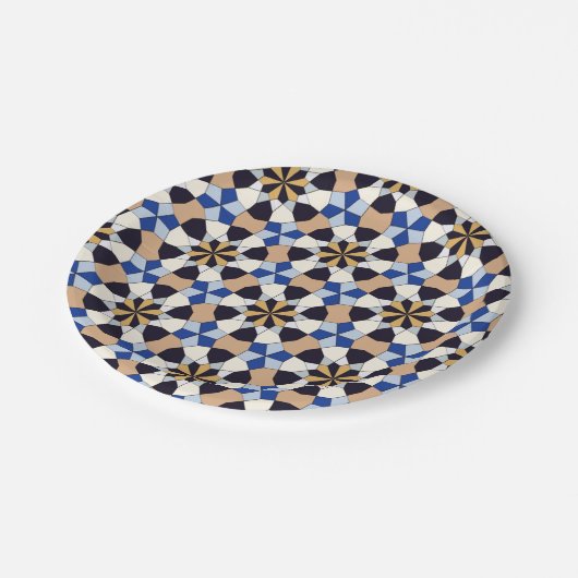 Islamitisch geometrisch patroon  papieren bordje (Gekanteld)