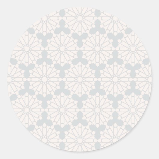 Islamitisch geometrisch patroon ronde sticker (Voorkant)