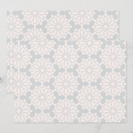 Islamitisch geometrisch patroon save the date (Voorkant / Achterkant)