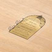 Islamitisch Gouden Sierlijke Nikah Walima Moslim E Acryl Uitnodigingen (Laagn)