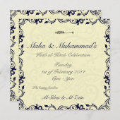 Islamitisch huwelijk Katb Kitab verloving uitnodig Kaart (Voorkant / Achterkant)