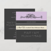 Islamitisch kalligrafie Het verloving van de Islam Kaart (Voorkant / Achterkant)