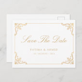 Islamitisch Moslim Goud Save The Date Aankondigingskaart (Voorkant / Achterkant)