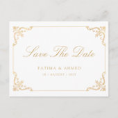 Islamitisch Moslim Goud Save The Date Aankondigingskaart (Voorkant)