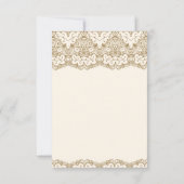 Islamitisch moslimhuwelijk tussen Cream en Gold La RSVP Kaartje (Achterkant)