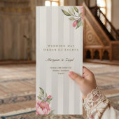 Islamitisch Nikah Program | Grijze Streep Pioen Bl Programmakaart